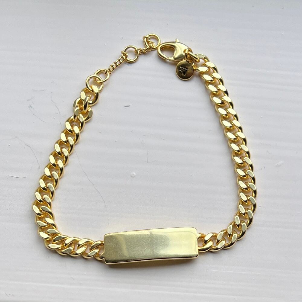 NWT Madewell Gold Chunky Bar Chain Bracelet